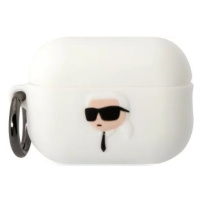 Púzdro Karl Lagerfeld AirPods Pro 2 cover white Silicone Karl Head 3D (KLAP2RUNIKH)