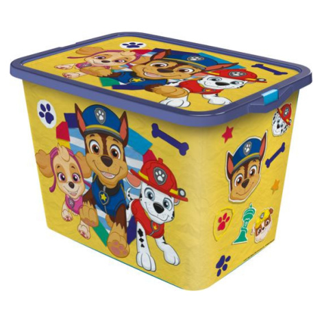 STOR Plastový úložný box s vekom Paw Patrol 23l žltý