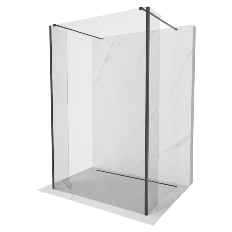 MEXEN/S - Kioto Sprchová zástena WALK-IN voľne stojaca 115 x 30 x 30 cm, transparent, čierna 800