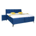 Čalúnená posteľ Franz 180x200, modrá, vrátane matraca