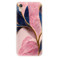 Odolné silikónové puzdro iSaprio - Pink Blue Leaves - Huawei Honor 8S