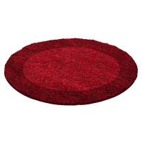 Kusový koberec Life Shaggy 1503 red kruh Rozmery koberca: 120x120 kruh