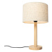 Vidiecka stolová lampa drevená s ľanovým tienidlom béžová 25 cm - Mels