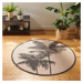 Čierno-béžový prateľný okrúhly koberec ø 120 cm Tropic – douceur d'intérieur