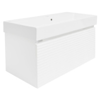 Kúpeľňová skrinka s umývadlom Naturel Savona 98x43x44,8 cm biela lesk SAVONA100BISAT