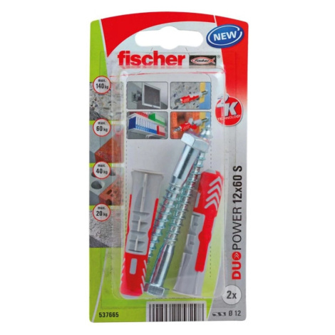 Fischer Hmoždinka DuoPower 12 x 60 S K NV so skrutkami, 2 ks