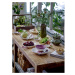 Biely/ružový servírovací tanier 18x26 cm Mimosa – Bloomingville