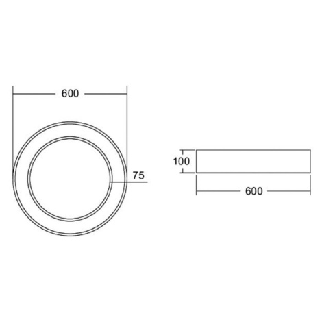 BRUMBERG Biro Circle Ring Ø 60 cm, 40 W, zapnuté/vypnuté, čierna, 840