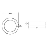 BRUMBERG Biro Circle Ring Ø 60 cm, 40 W, zapnuté/vypnuté, čierna, 840