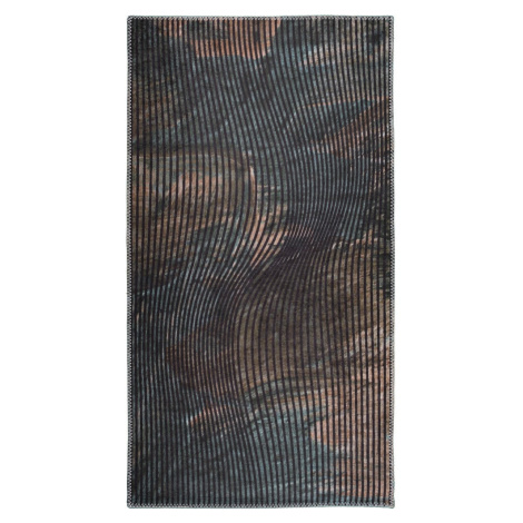 Tmavozelený umývateľný koberec behúň 80x200 cm – Vitaus