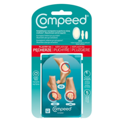 Compeed Náplasti na pľuzgiere mix veľkostí 5 ks