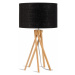 Stolová lampa s čiernym tienidlom a konštrukciou z bambusu Good&Mojo Kilimanjaro