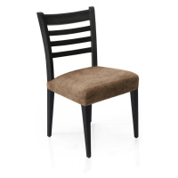 Poťah elastický na sedák stoličky, komplet 2 ks Estivella odolný proti škvrnám, svetle hnedý