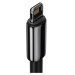 Kábel Baseus Tungsten Gold CALWJ-01, USB na Lightning 2.4A, 1m, čierny