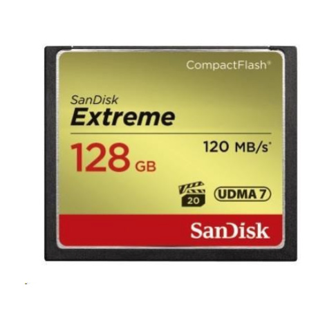 SanDisk Compact Flash Card 128GB Extreme (R:120/W:85 MB/s UDMA7)