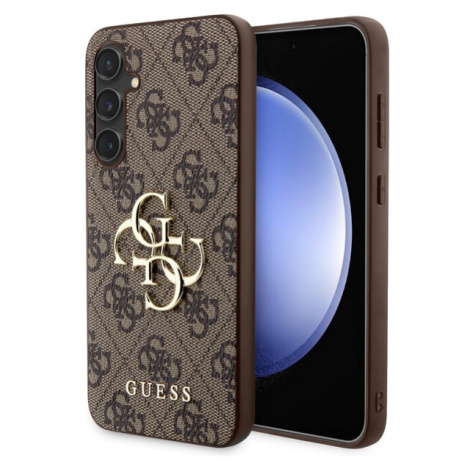 Guess PU 4G Metal Logo Zadný Kryt pre Samsung Galaxy S23 FE Brown