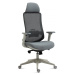 AUTRONIC KA-V321 GREY Kancelářská židle, šedý plast, šedá průžná látka a mesh, 4D područky, kole