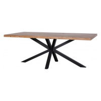 Estila Industriálny jedálenský stôl Comedor z masívneho dubového dreva na čiernej konštrukciu z 