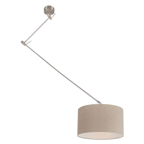 Závesná lampa oceľová s tienidlom nastaviteľná na 35 cm taupe - Blitz I.