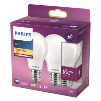 Philips LED žiarovka E27 10,5W 2 700K opálová 2 ks