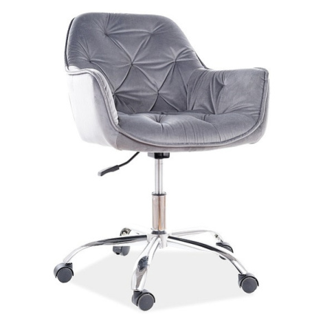 SIGNAL kancelarska stolička Q-190 VELVET šedá