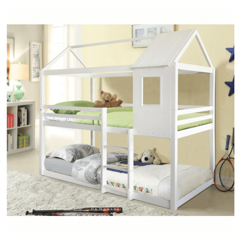 Montessori poschodová posteľ, biela, 90x200, ATRISA Tempo Kondela