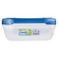 Tontarelli Dóza na potraviny NUVOLA Rectangular Set oceánová modrá 3x1,15 l