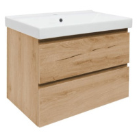 Kúpeľňová skrinka 2 zásuvky s umývadlom SAT B-Way 79x50x45 cm dub matný BWAY280OAKU1BI