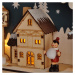 Solight LED adventný kalendár - horská chata,  10x LED, 50x40cm, 2x AA