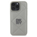 DKNY Leather Quilted Stack Logo Kryt pre iPhone 16 Pro Max, Sivý