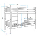 BMS Detská poschodová posteľ CARINO | 90x200 FARBA: Grafit, ROZMER: 90 x 200 cm