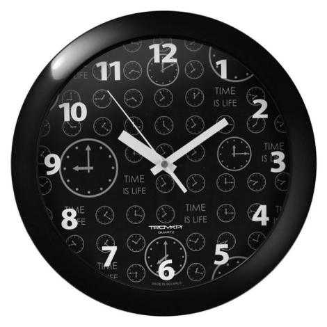 Nástenné hodiny s minerálnym sklom čierna, pr. 29 cm