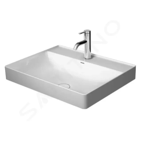 DURAVIT - DuraSquare Umývadlová misa, 600x470 mm, bez prepadu, s otvorom na batériu, DuraCeram, 