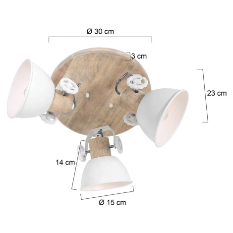 Stropné bodové svetlá Gearwood 3-pl. okrúhle biela Steinhauer BV