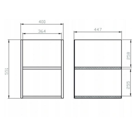 Cersanit - Moduo, otvrorená závesná skrinka pod dosku 40cm, dub, K116-019