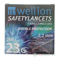 Wellion Safety Lancets 23G Lanceta bezpečnostná priemer 2,2 mm, sterilná, jednorazová 200 ks