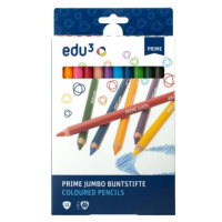 EDU3 Prime Jumbo trojhranné pastelky K12, tuha 6,25 mm, 12 farieb v papierovej krabičke