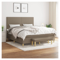 vidaXL Posteľný rám boxspring s matracom sivohned 160x200 cm látka