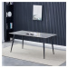 Sconto Jedálenský stôl LUCIAN sivý mramor/čierna, šírka 160 cm