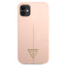 Silikónové puzdro Guess na Apple iPhone 11 GUHCN61SLTGP Silicone Line Triangle ružové