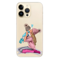 Odolné silikónové puzdro iSaprio - Kissing Mom - Blond and Boy - iPhone 14 Pro Max