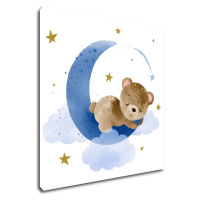 Impresi Obraz Medvedík na modrom mesiaci - 30 x 30 cm