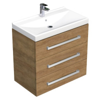 Kúpeľňová skrinka s umývadlom SAT Cube Way 80x71x46 cm dub Hickory CUBE46803DHVER