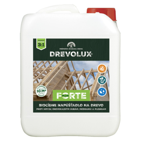 DREVOLUX FORTE PLUS - Ochranné napúšťadlo na drevo (koncentrát) 0608 - hnedý 1 L CHEMOLAK