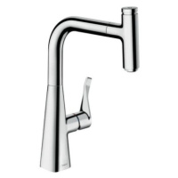 Drezová batéria Hansgrohe Metris Select M71 s vyťahovacou sprškou chróm 73802000