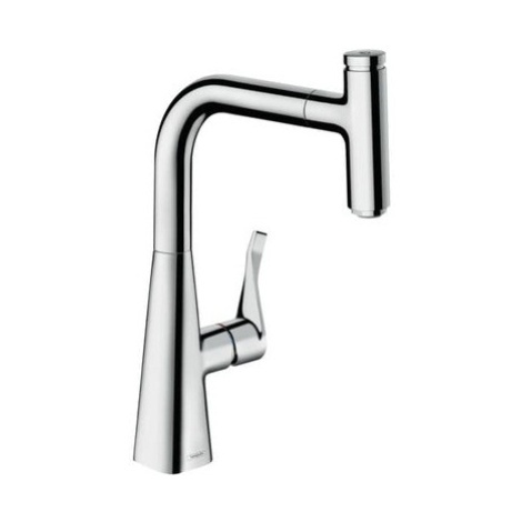 Drezová batéria Hansgrohe Metris Select M71 s vyťahovacou sprškou chróm 73802000