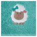 Detská osuška tyrkysovej farby s vyšívanou aplikáciou s ovečkou Šírka: 50 cm | Dĺžka: 90 cm