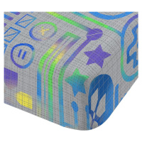 Sivá napínacia detská plachta na dvojlôžko/na vysoký matrac z mikrovlákna 135x190 cm Gamer – Cat