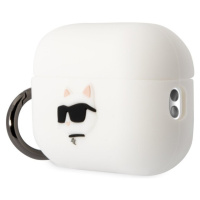 Karl Lagerfeld 3D Logo NFT Choupette Head Silikónové Puzdro pre Airpods Pro 2 White