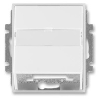 Kryt zásuvky tel/dát. 1xRJ12/RJ45 modul.jack biela/biela ladová Element/Time (ABB)